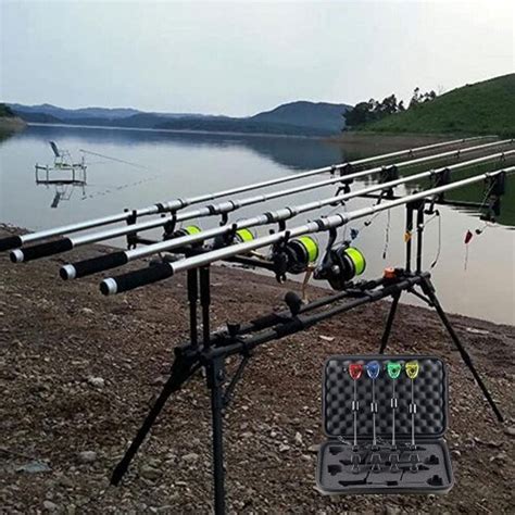 fishing swingers|Illuminated Fishing Swingers Set 4pcs LED Fish Bite Indicator for .